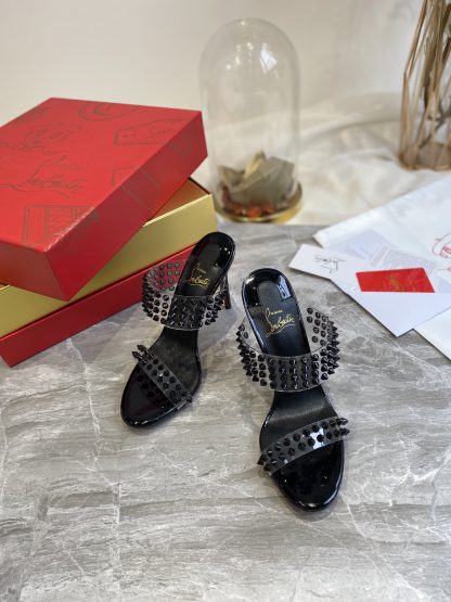 ChristianLouboutin plastic spike sandals high heels