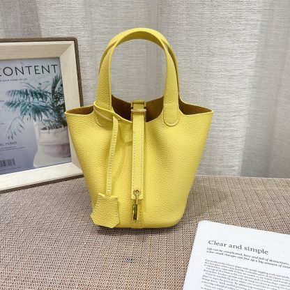 Hermès yellow mini 14cm vegetable basket Soft and versatile calfskin - Image 2