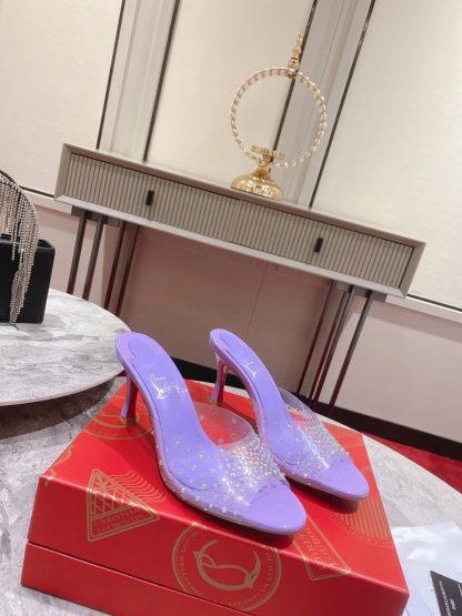 Christian Louboutin Film Diamond Peep-Toe High Heels - Image 2