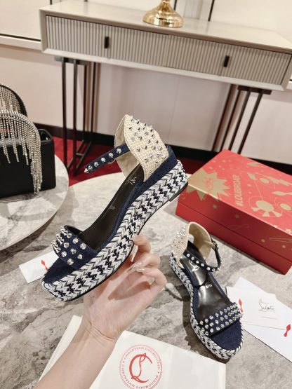 ChristianLouboutin metal studded wedge sandals - Image 2
