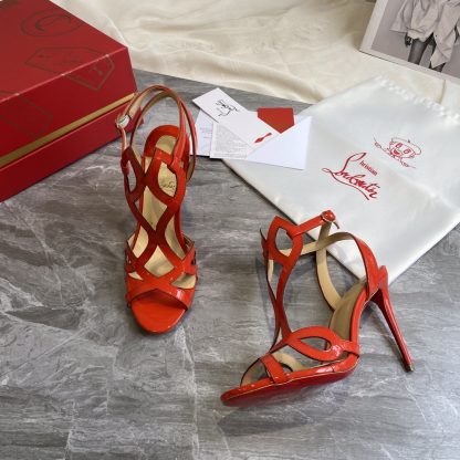 ChristianLouboutin patent leather glossy sandals high heels - Image 2