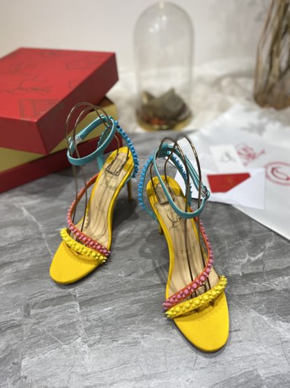 Christian Louboutin fashion pointed studded sandals high heels