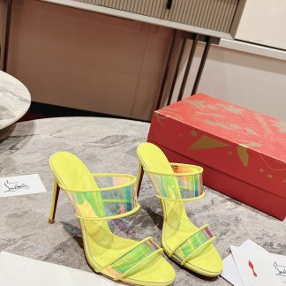 Christian Louboutin Fashion Neon Yellow Just Loub High Heel Sandals