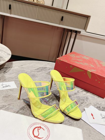 Christian Louboutin Fashion Neon Yellow Just Loub High Heel Sandals
