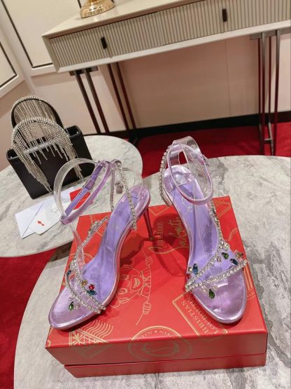 Christian Louboutin crystal chain high-heeled sandals - Image 2