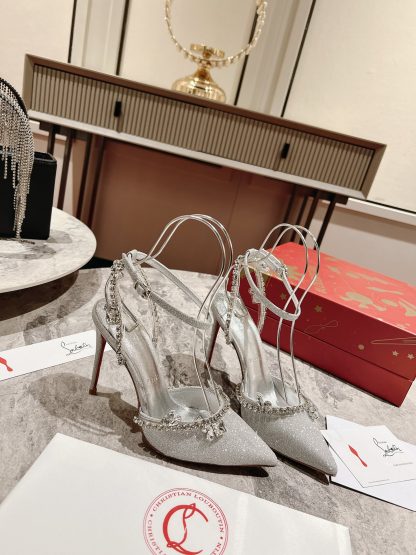 Christian Louboutin Crystal Rhinestone Sandals High Heels - Image 2