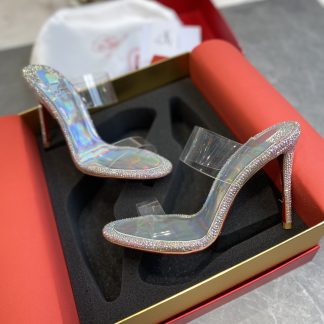 ChristianLouboutin 透明一字带红底凉鞋高跟鞋