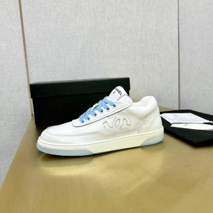 Chanel classic white and blue mix and match fashion casual sneakers - Image 2
