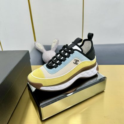 Chanel classic yellow and blue mix and match fashion casual dad shoes for men and women - Image 2