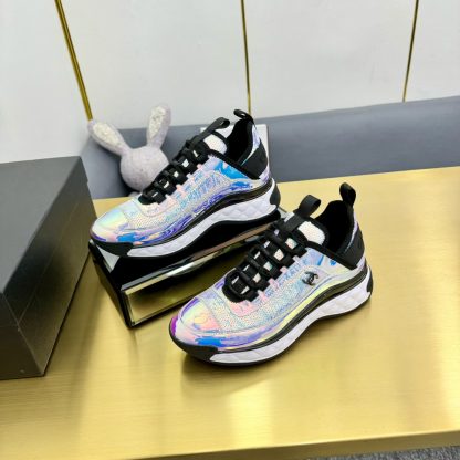 Chanel classic blue and black mix and match fashion casual dad shoes for men and women - Image 2