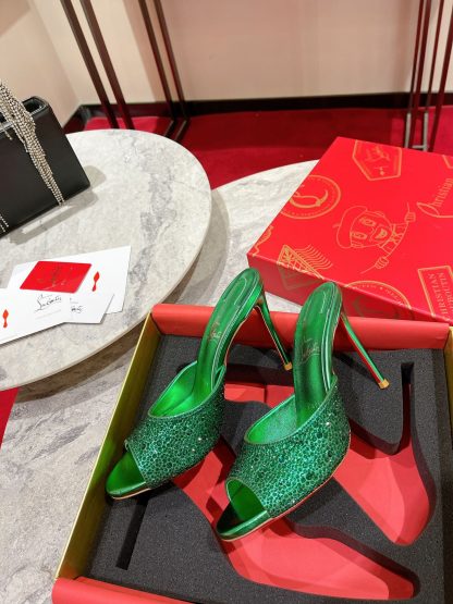 ChristianLouboutin fish mouth diamond sandals high heels