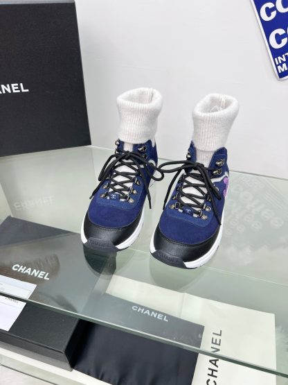 Chanel dark blue socks casual sneakers - Image 2