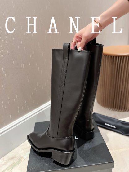 Chanel autumn and winter high-end custom black catwalk luxury boots - Image 2