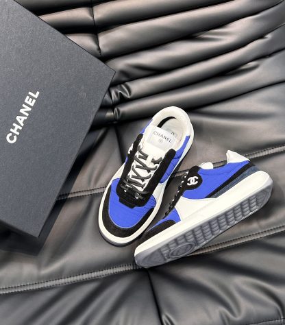 Chanel autumn and winter new blue and black fashionable cowhide breathable sneakers - Image 2
