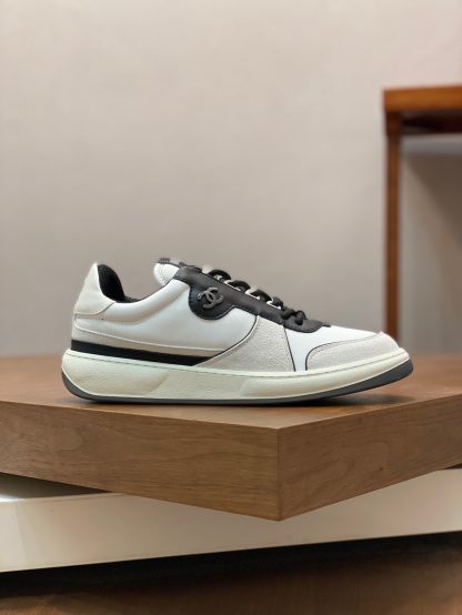 Chanel autumn and winter new gray and white fashionable cowhide breathable sneakers - Image 2