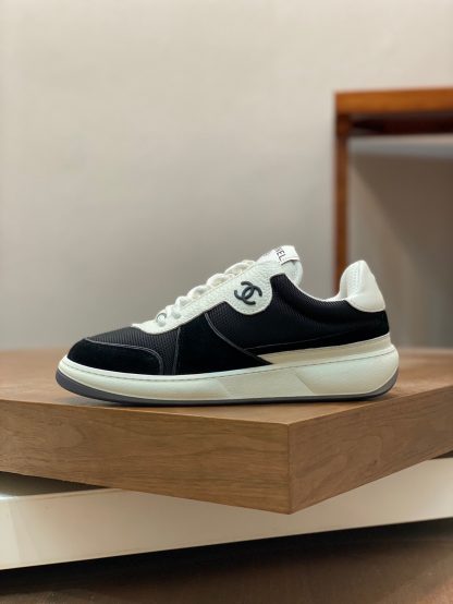 Chanel autumn and winter new beige and black fashionable cowhide breathable sneakers - Image 2