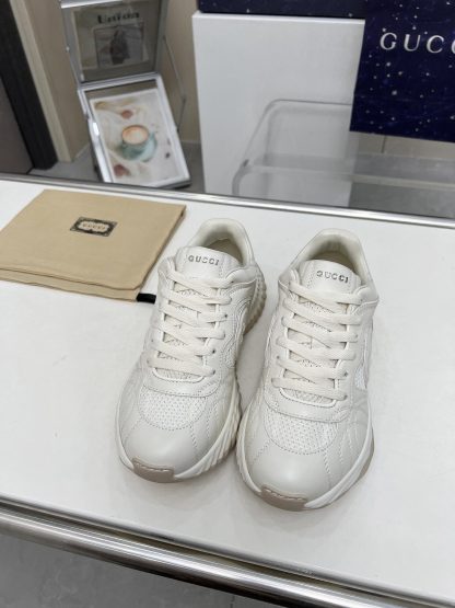 Chanel White Leather and Knitted Casual Sneakers - Image 2