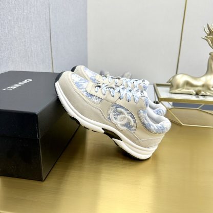 Chanel apricot blue mix and match classic fashion casual sneakers - Image 2