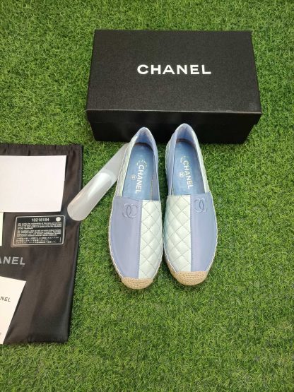 Chanel's new spring sunshine blue and white fisherman shoes