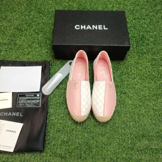 Chanel's new spring sunshine pink and white fisherman shoes