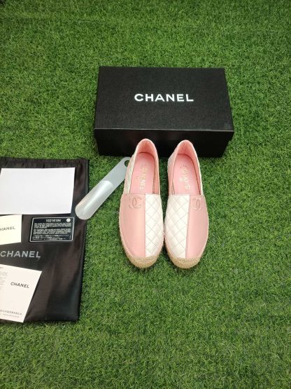 Chanel's new spring sunshine pink and white fisherman shoes