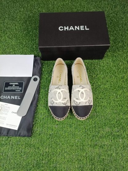 Chanel early spring sunshine gray and black new fisherman shoes