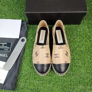 Chanel early spring sunshine apricot black new fisherman shoes