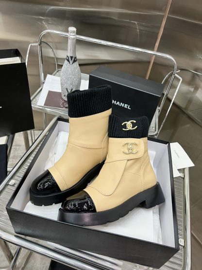 Chanel apricot autumn and winter leather boots - Image 2