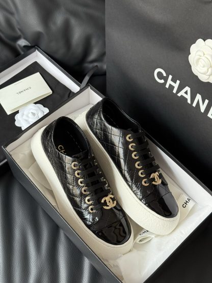 Chanel black classic cute height-enhancing slimming biscuit shoes - Image 2