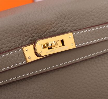 Hermes Elephant Grey Kelly Handbag Size 28cm 25cm - Image 2
