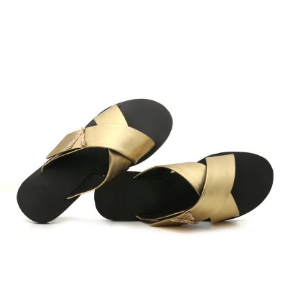 VERSACE Cross V Buckle Flat Sandals - Image 3
