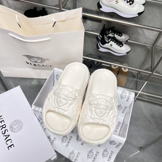 VERSACE classic white sandals