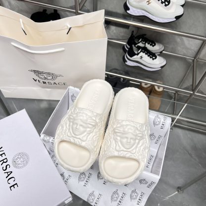 VERSACE classic white sandals