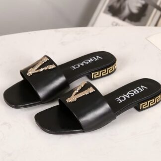 VERSACE flat slide sandals