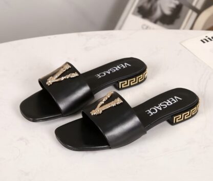 VERSACE flat slide sandals