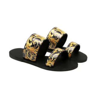 VERSACE flat printed sandals