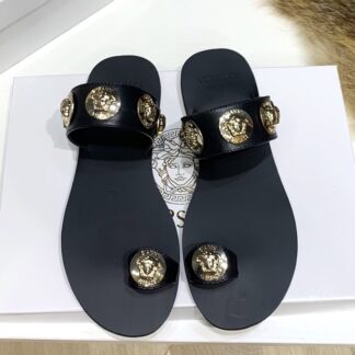 VERSACE SLIP-TOE SLIDE SANDALS