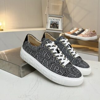 VERSACE new versatile canvas jacquard pattern casual men's shoes