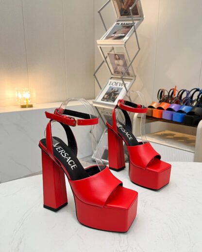VERSACE SQUARE TOE CHIC HIGH HEELS - Image 3
