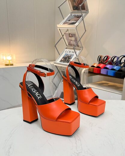 VERSACE SQUARE TOE CHIC HIGH HEELS