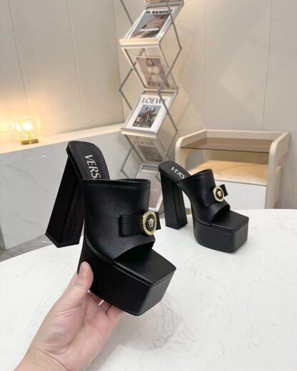 VERSACE SQUARE TOE CHIC HIGH HEELS - Image 3