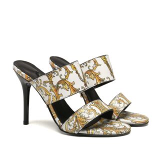VERSACE high heel printed sandals high heels