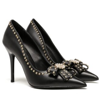 VERSACE Gold Stud Bow High Heels