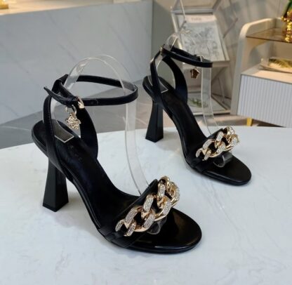 VERSACE Fashion Chain Sandals High Heels - Image 2