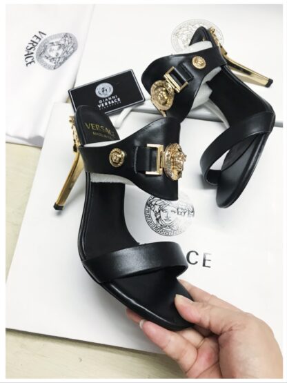 VERSACE stylish temperament one-strap sandals high heels - Image 3