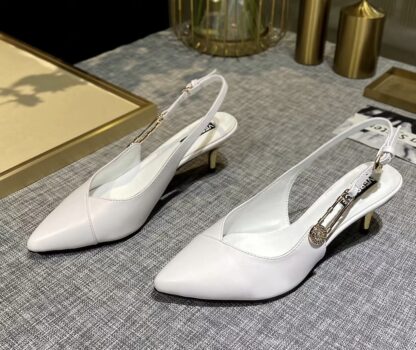 VERSACE new low heel slingback sandals high heels