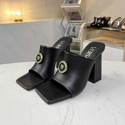 VERSACE new square head thick heel sandals high heels - Image 2