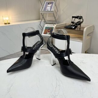 VERSACE new pointed toe thick heel high heels