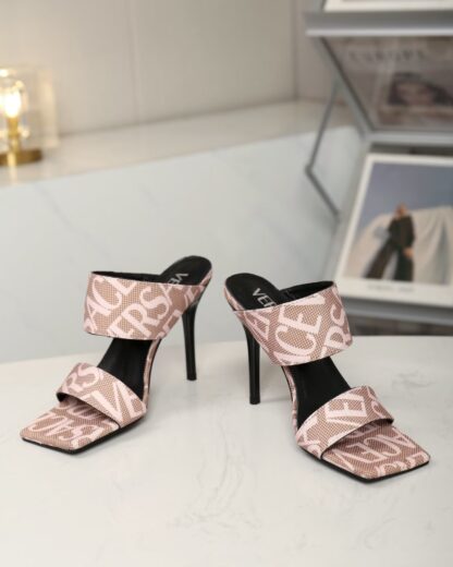 VERSACE New Open Toe High Heel Mules