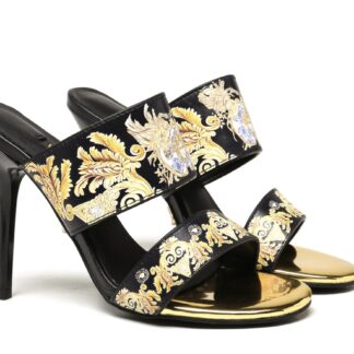 VERSACE PRINTED SANDALS HIGH HEELS
